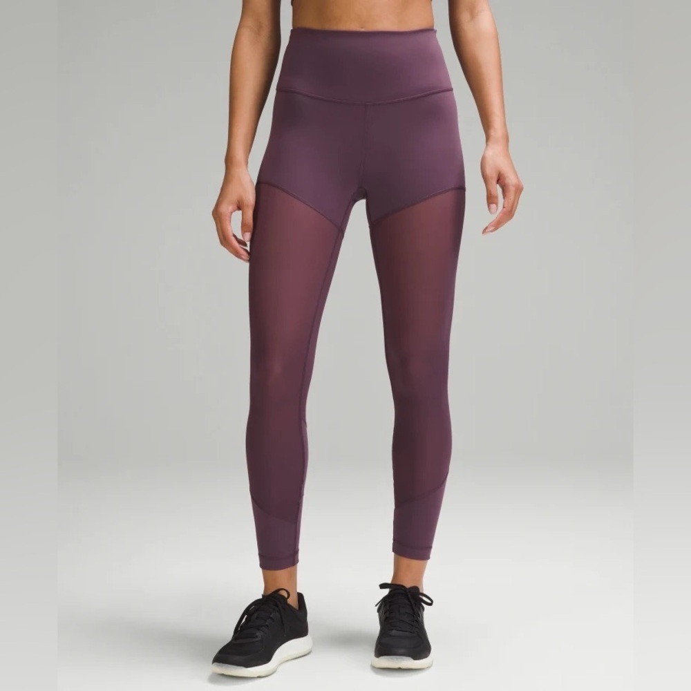 Lululemon Wunder Train High-Rise Tight Grape Thistle Purple Mesh Leggings